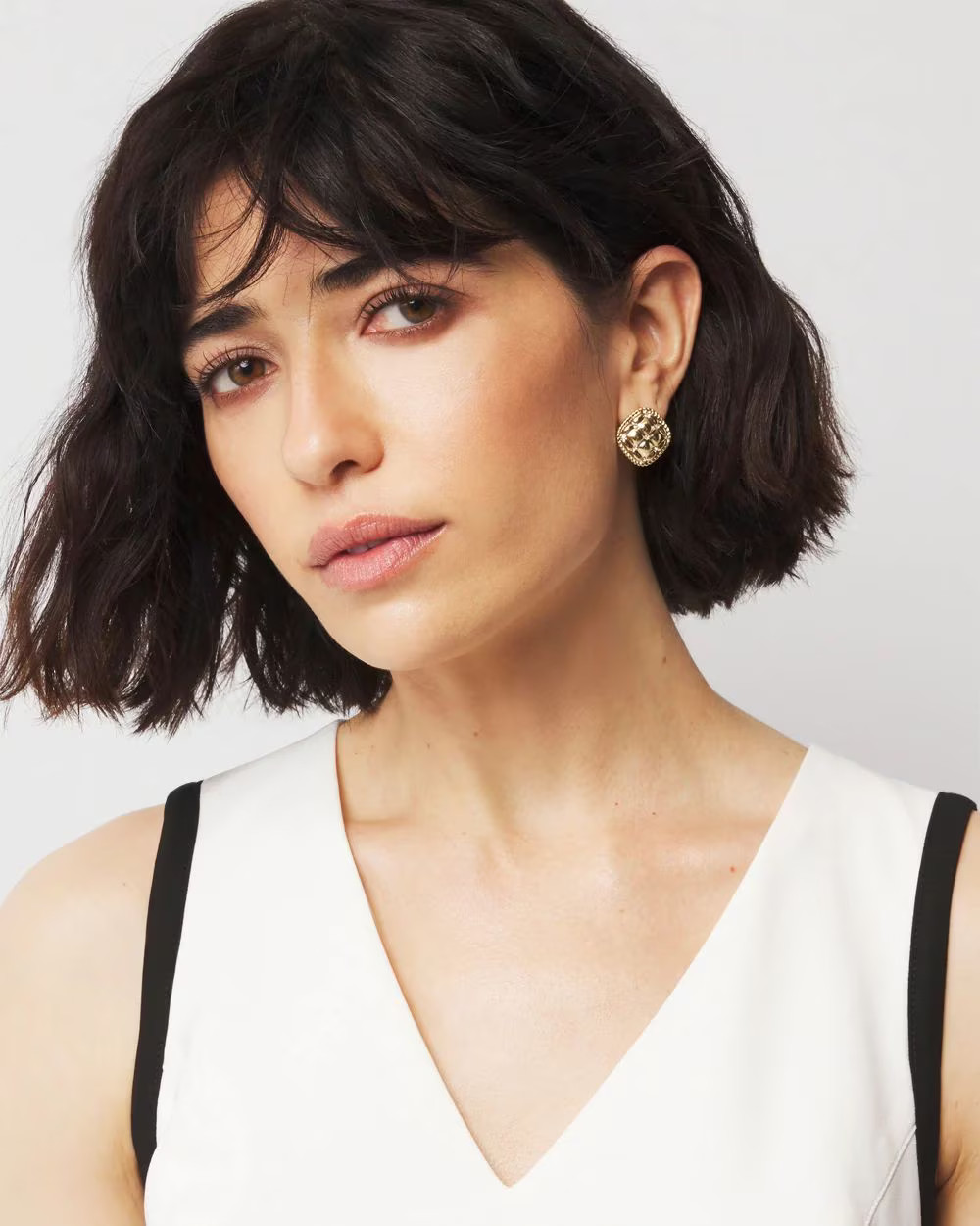 Quilted Pavé Stud Earrings | White House Black Market | White House Black Market