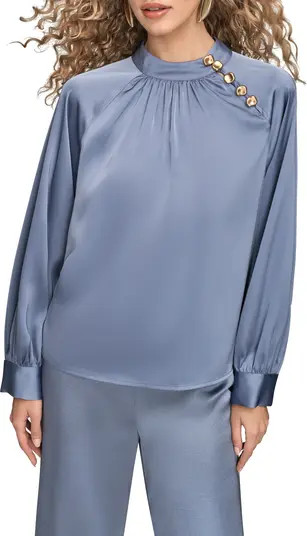 Button Detail Satin Top | Nordstrom