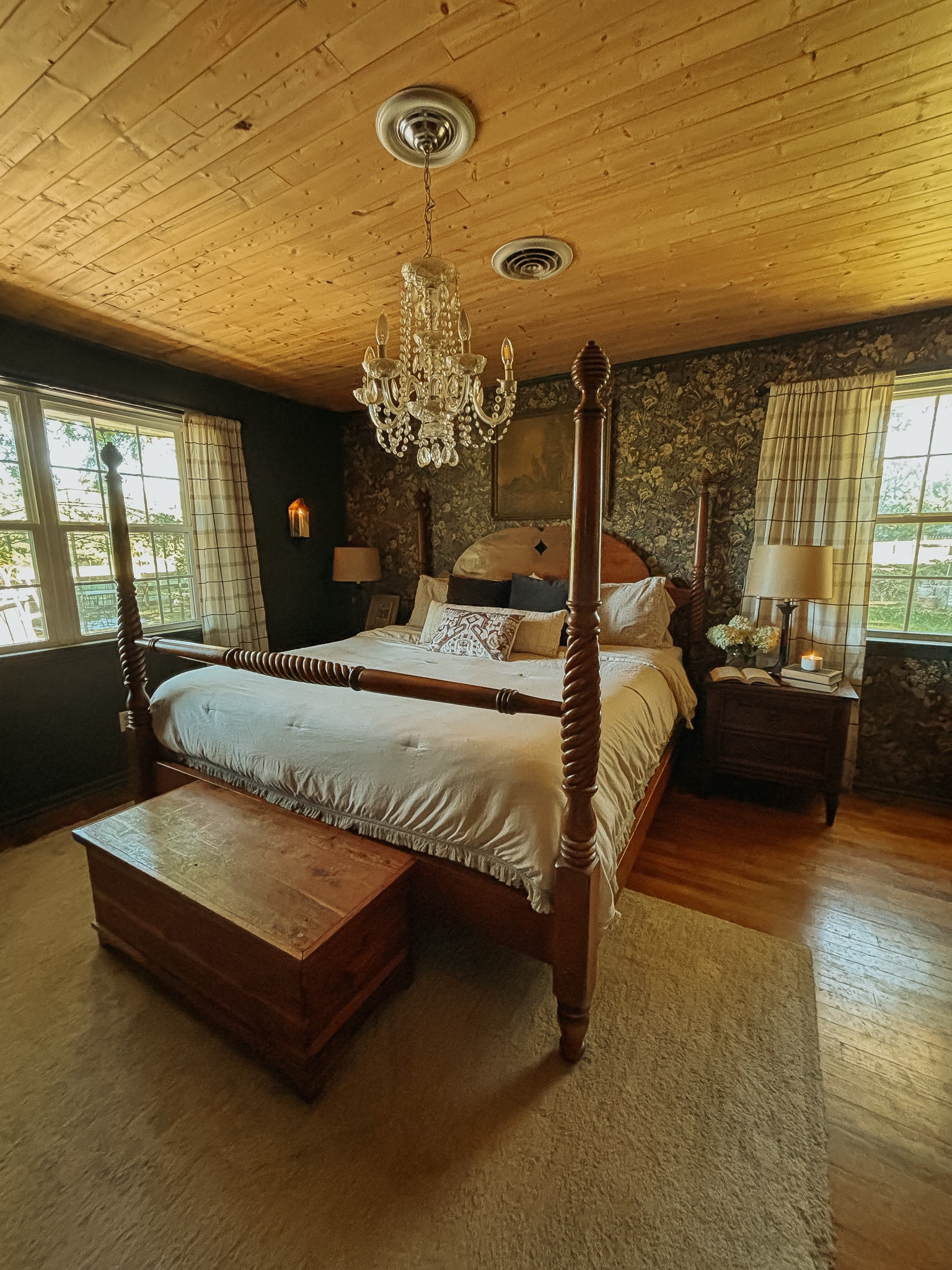 Dark moody colors and the mixture of pattern, texture and antique furniture give our Primary Bedroom a unique look. Learn how to create a similar space of your own.

#LTKHome