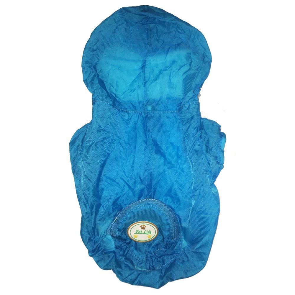 Large Blue the Ultimate Waterproof Thunder-Paw Adjustable Zippered Folding Travel Dog Raincoat | Home Depot