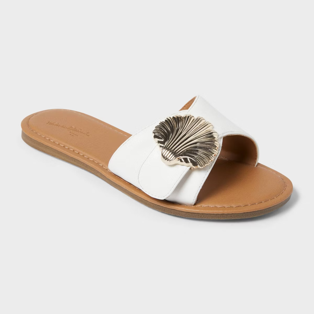Women's Nesryn Shell Ornament Slide Sandals - Universal Thread™ White | Target