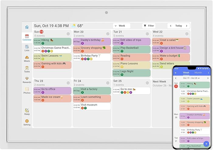 Digital Calendar 10.1 Inch Wall Planner Touch Screen WiFi Smart Electronic Planner with Third-Par... | Amazon (US)