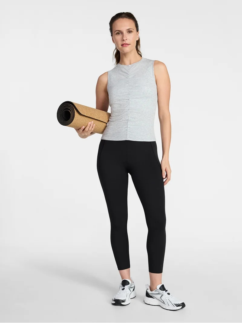 Avia Women's Shirred Ribbed Cinch Ballet Tank, Sizes XS-XXXL | Walmart (US)