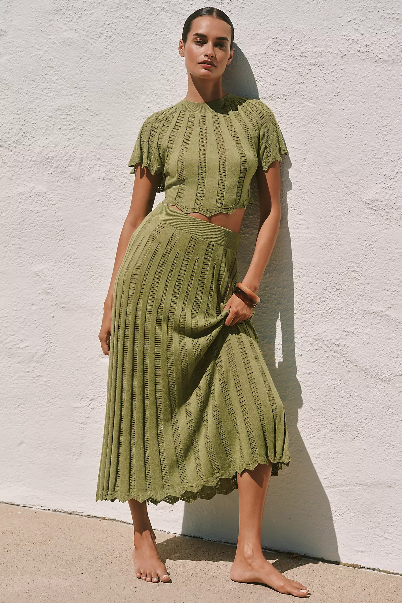 Celandine Sunray Knit Midi Skirt | Anthropologie (US)