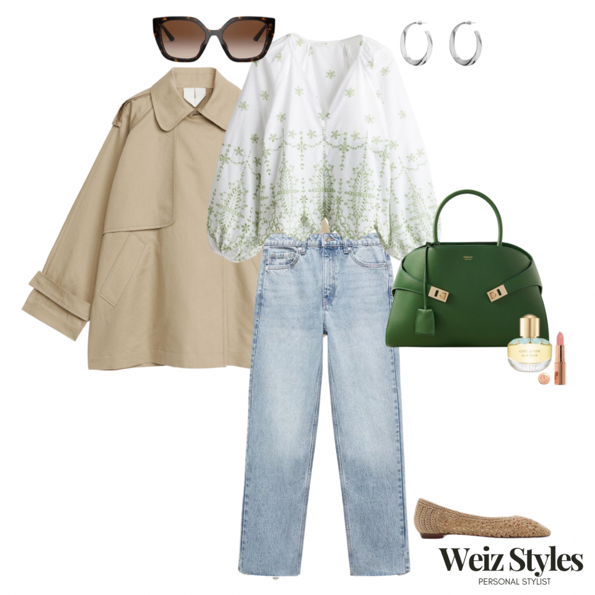 Chic Women's Spring Summer Outfit: Stylish Flat Lay Ensemble for Any Occasion ☀️

Elevate your spring summer wardrobe with this curated flat lay ensemble for women, featuring a pretty blouse, trendy sunglasses, a green handbag, luxurious perfume, bold lipstick, classic jeans, stylish cropped trench coat and comfy sandals. Perfect for any occasion, this outfit is a must-have for fashion-forward individuals looking to stay on-trend this season. Discover the perfect mix of style and comfort with this versatile ensemble. ✨

Head to www.weizstyles.com to find out how I can help you on your style journey 💃🏻

Highstreet, jeans, denim, trousers, straw, flats, mules, job. Lewis, Charlotte tilbury, green, pink, net a porter, Arket, H&M, high street, casual, chic, feminine, everyday, classic, clouds, top, silver, earrings, trench coat, cropped, mango, cool

#LTKstyletip #LTKeurope #LTKSeasonal