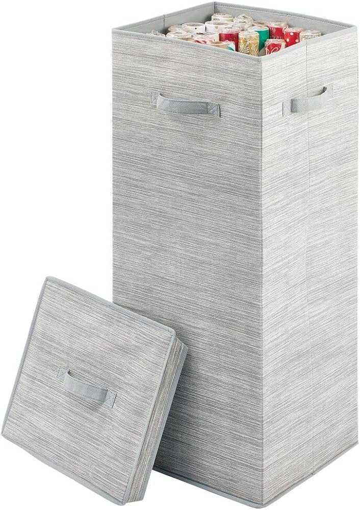 mDesign Tall Gift-Wrapping Paper Storage Box with Handles, Holder for Christmas and Holiday Organ... | Amazon (US)