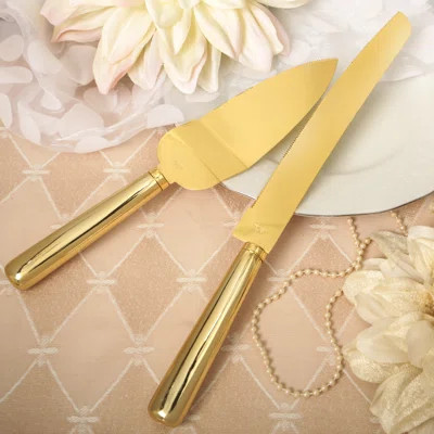 Classic Gold Wedding Cake Serving Set | Wayfair Professional