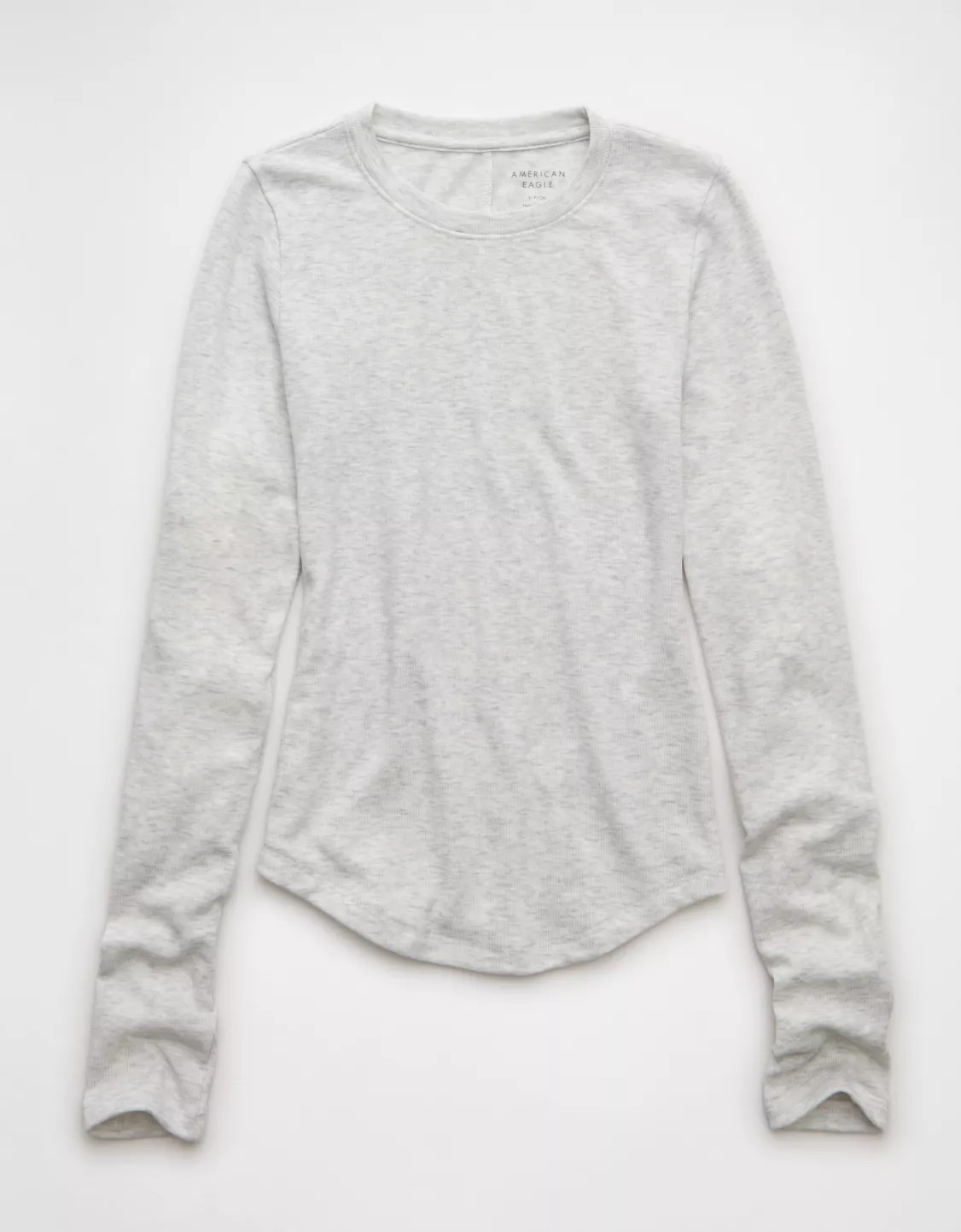 AE Long Sleeve Cozy Crewneck T-Shirt | American Eagle Outfitters (US & CA)