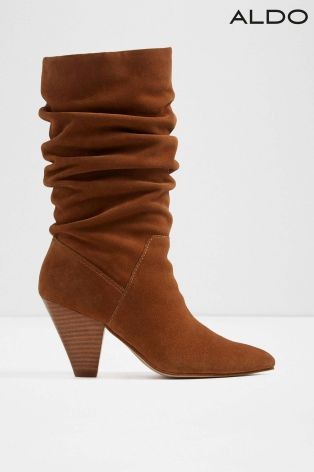 Aldo Ladies Cone Heel Slouch Calf Boot | Next UK