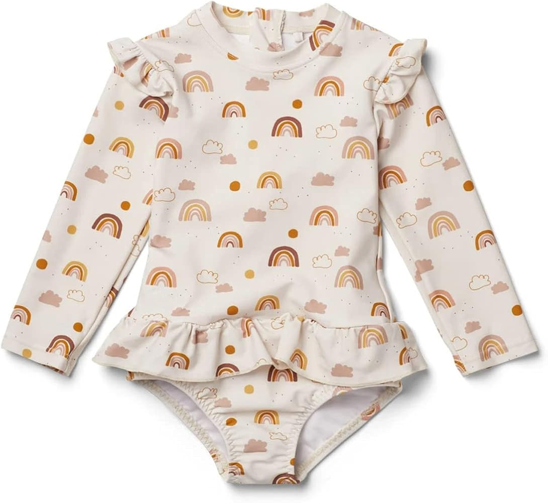 Amazon.com: HOMILLE Girls One Piece Rash Guard Swimsuit Long Sleeve Pineapple-Watermelon Toddler ... | Amazon (US)