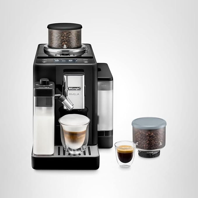 De'Longhi Rivelia Automatic Espresso Machine with Grinder & Milk Frother – All-in-One Coffee Ma... | Amazon (US)