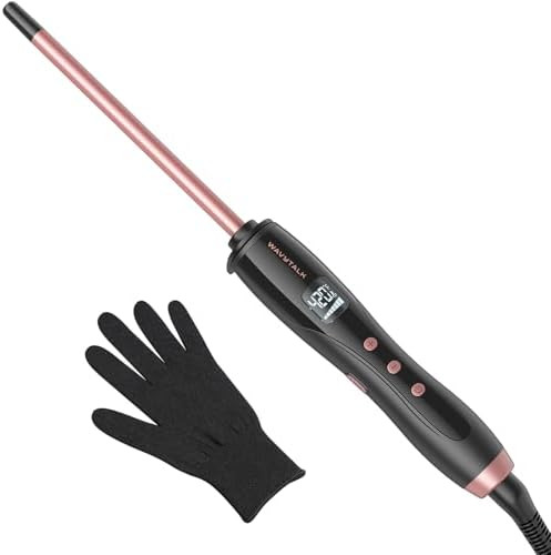 Wavytalk 3/8 Inch Small Curling Iron Wand for Short & Long Hair, Ceramic Barrel with Adjustable T... | Amazon (US)