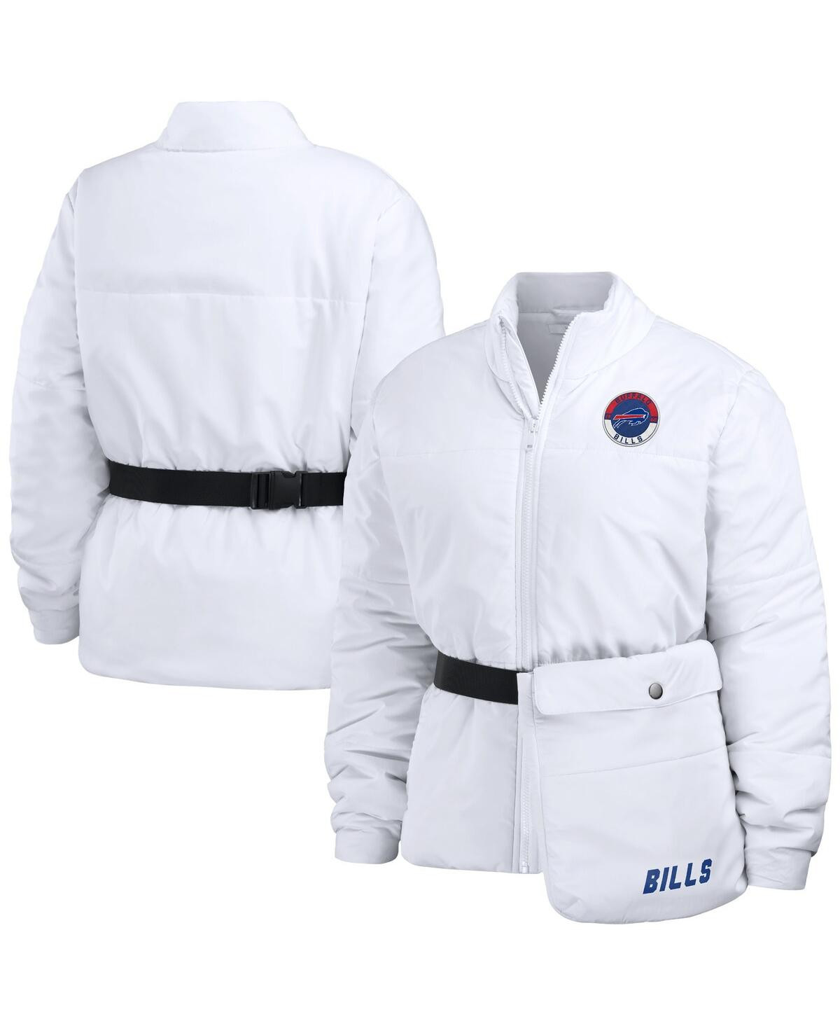 Wear by Erin Andrews Women's White Buffalo Bills Packaway Full-Zip Puffer Jacket - White | Macy's