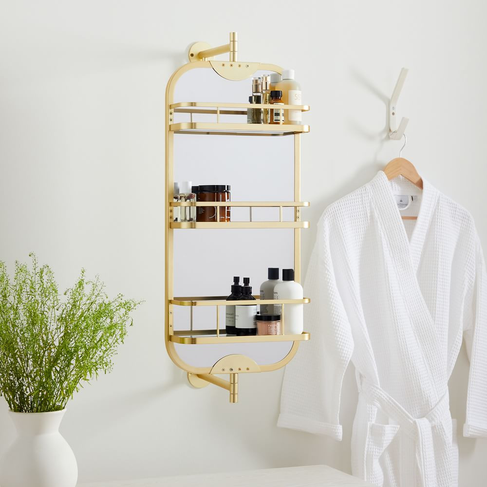 Swivel Vanity Mirror w/ Storage - 33.5" | West Elm (US)
