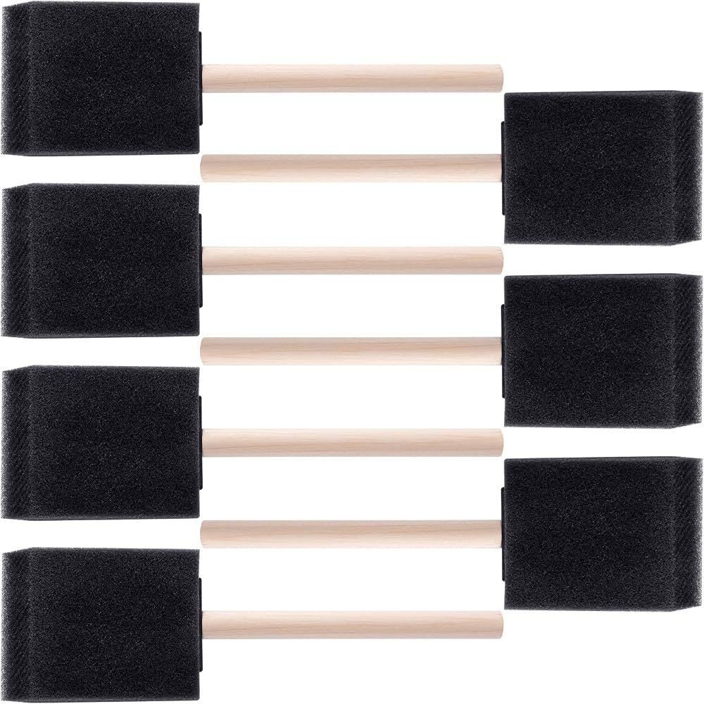 HINZIC 7 Pcs 2 inch Foam Paint Brush, Wood Handle Sponge Brushes | Amazon (US)