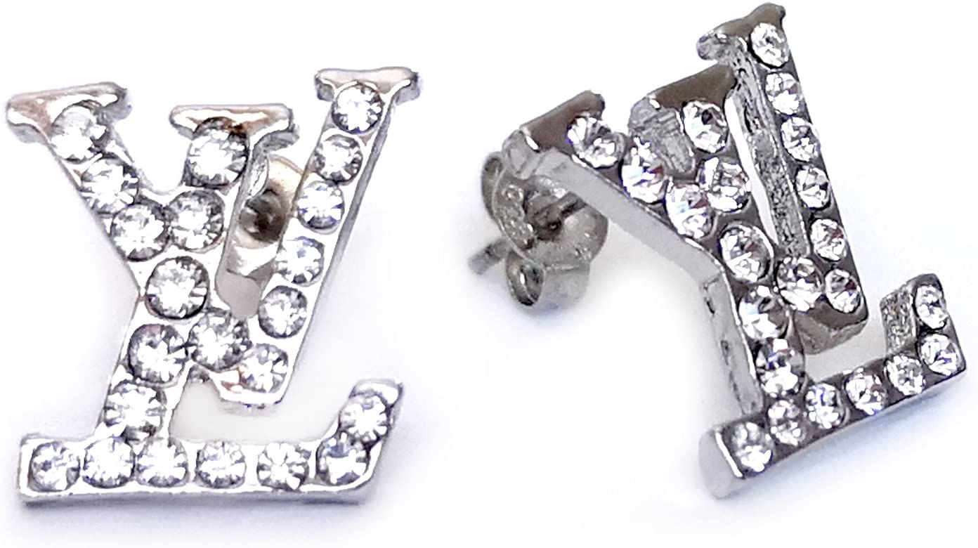 LV 18K Gold Plated/White Gold Plated Vintage Swarovski Crystal Studs Earrings/Pendants | Amazon (US)