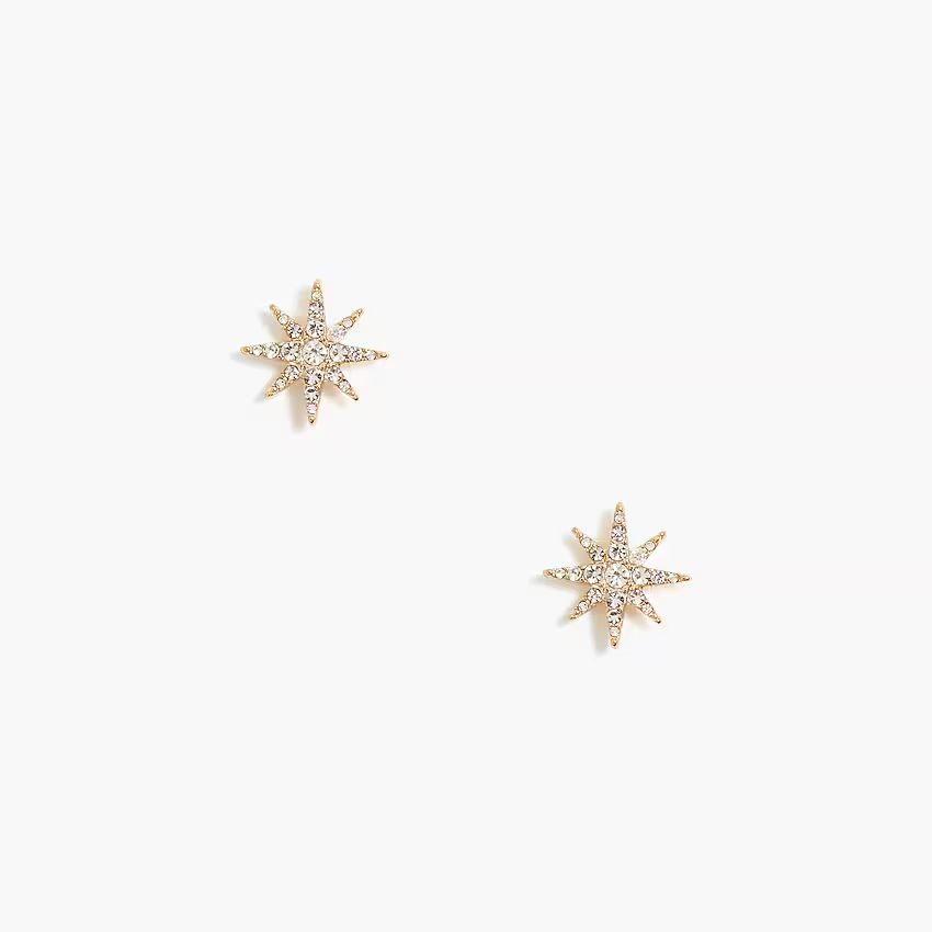 Pavé crystal starburst stud earrings | J.Crew Factory