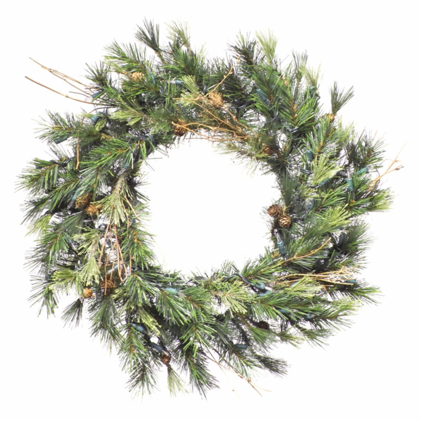 16 in. Mixed Country Prelit Wreath | Hayneedle