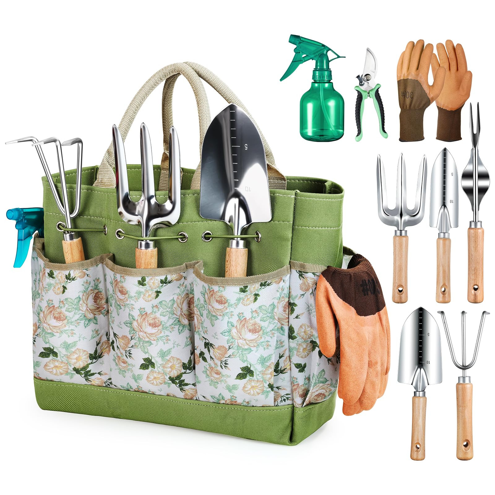 Gardening Tools 9-Piece Heavy Duty Gardening Hand Tools with Fashion and Durable Garden Tools Org... | Amazon (US)