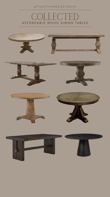 collected // affordable wood tables 🤎 beautiful tables all at really great prices - solid wood too!

wood table
round table
large table
table roundup
amazon finds
walmart finds 

#LTKhome