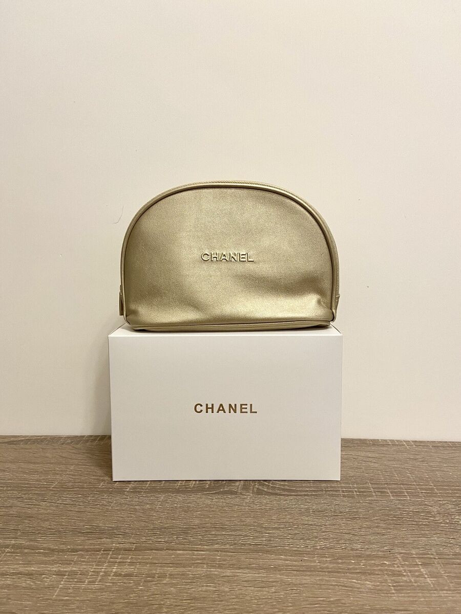 New CHANEL beauty makeup bag gold cosmetic pouch VIP gift RARE  | eBay | eBay US