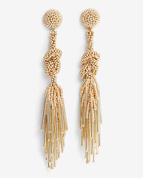 Beaded Knot Tassel Earrings | Express