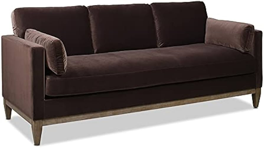 Jennifer Taylor Home Knox 84" Modern Farmhouse Sofa, Deep Brown Performance Velvet | Amazon (US)