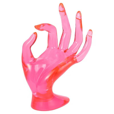 Unique Bargains Hand Design Heavy Base Holder Jewelry Ring Display Stand 1 Pc Pink | Target