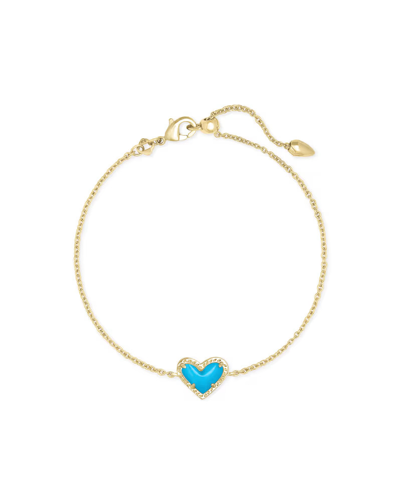Ari Heart Gold Chain Bracelet in Turquoise Magnesite | Kendra Scott