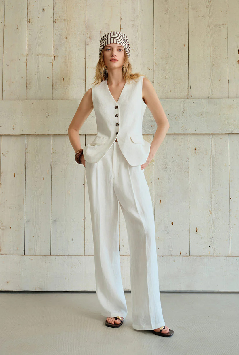 Circe Linen Pants - Ivory | Petite Studio NYC