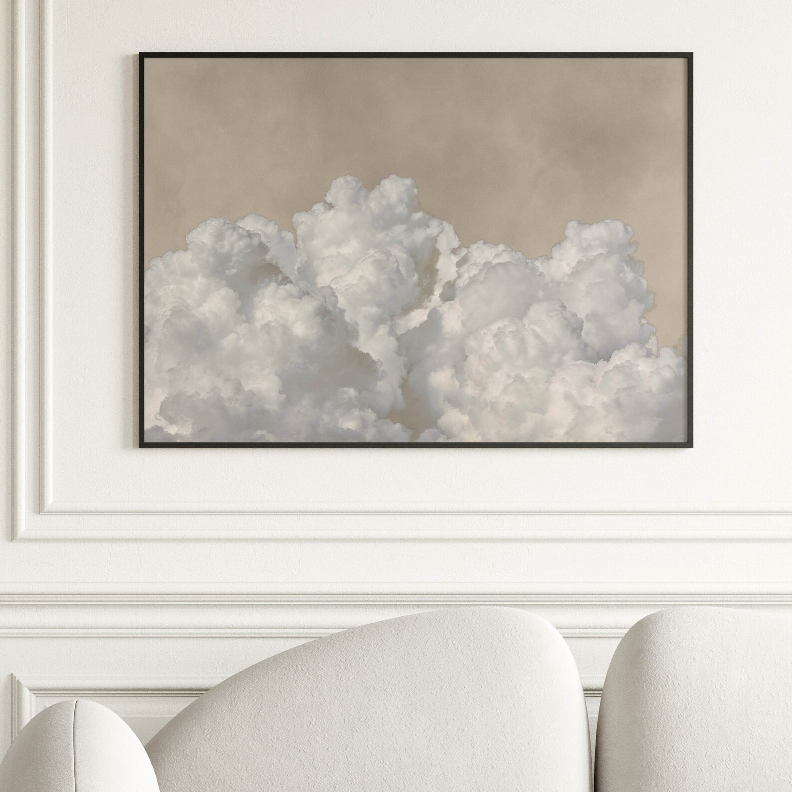 Horizontal Beige Cloud Wall Art Print, Neutral Wall Art, Minimalist, Landscape, Above Bed Decor, ... | Etsy (US)