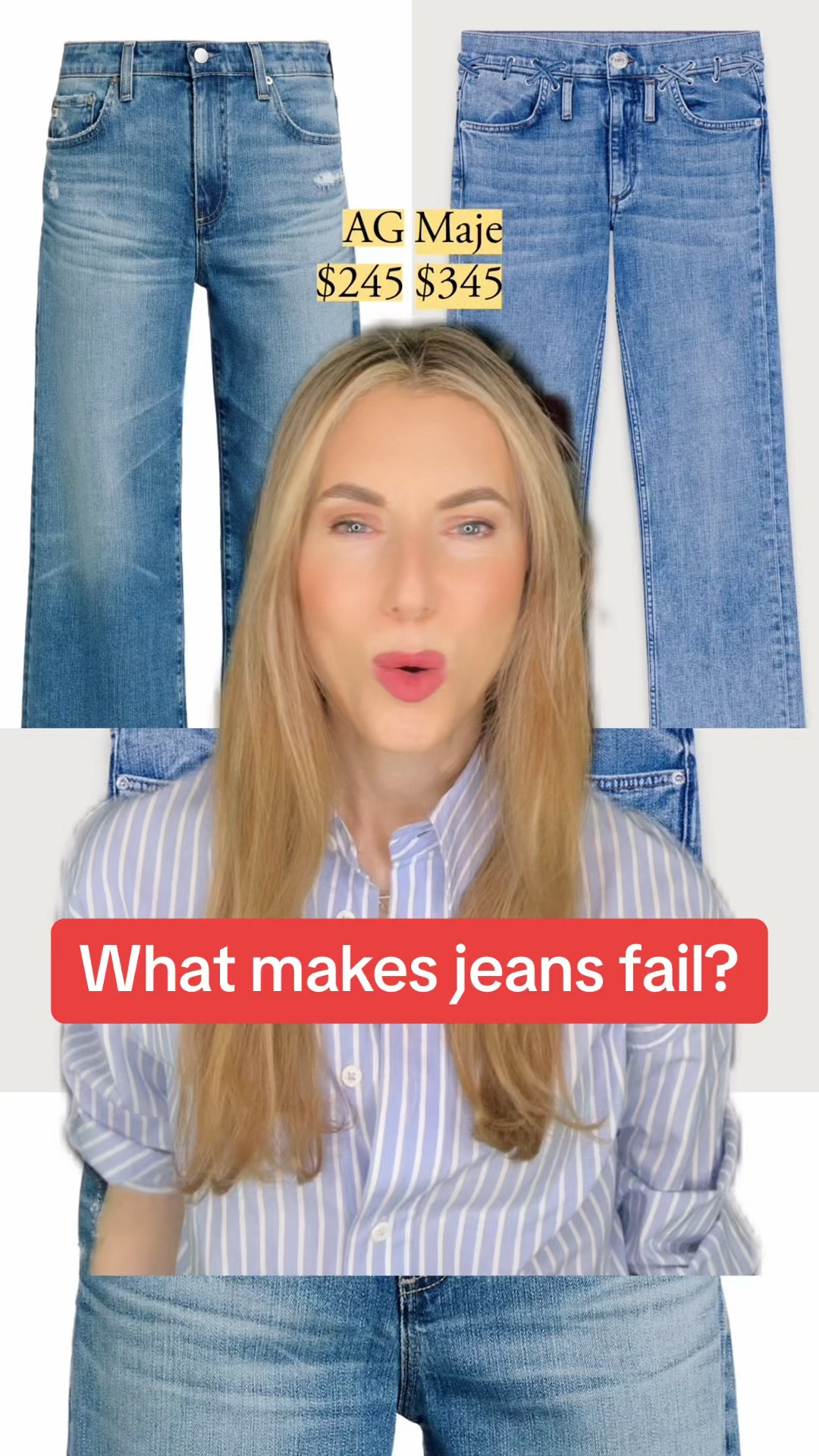 DISTRESSED JEANS

Curious about how your jeans were distressed? Let’s dive into a few techniques that create whiskering, that effect across the hips with creases that are faded to mimic longterm wear.

The general steps for creating distressing:
1. Marking: The areas where whiskers will be created are marked on the jeans.
2. Creasing: The whiskers are folded by hand or machine, then pressed.
3. Curing: Jeans are hung individually and conveyed through a curing oven to set the whiskers
4. Abrasion: The marked areas are abraded using various tools such as sandpaper, pumice stones, or specialized machines with abrasive surfaces.
5. Bleaching: Sometimes, a bleaching agent like potassium permanganate is applied to the abraded areas to further lighten them. It can be sprayed or brushed onto the jeans.
6. Laser treatment: A laser can be deployed to fade out the jeans and to create abrasions. Advanced laser systems can create three-dimensional effects by varying the intensity across the fabric surface.
7. Washing: The jeans are washed to soften the abrasion and blend the whiskered areas with the rest of the fabric.

#LTKFindsUnder50 #LTKVideo #LTKStyleTip