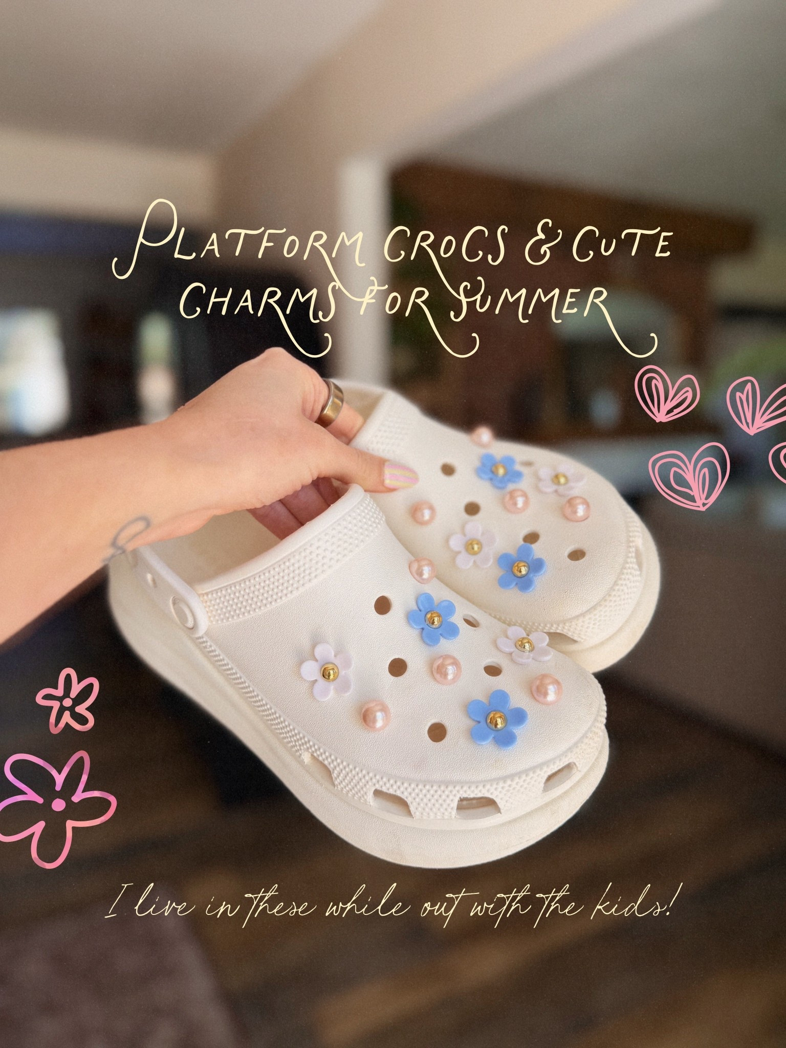 Cutest croc charms on Amazon! Linking my crocs and the jibbitz here. Me and sis shared the blue and pink pack 😍😍

Croc charms, summer shoes, mom shoe, croc platforms, floral jibbitz, must-have 

#LTKdayinmylife #LTKSeasonal #LTKmomlife