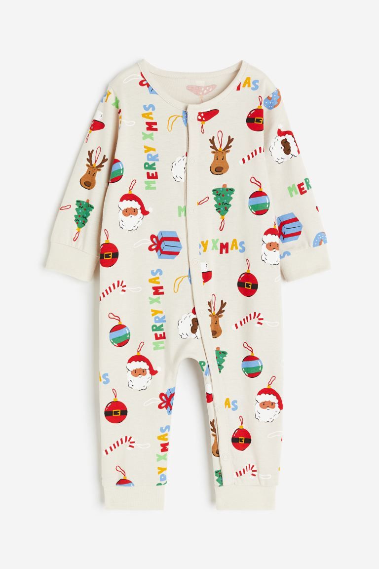 Printed Pajama Jumpsuit - Natural white/patterned - Kids | H&M US | H&M (US + CA)