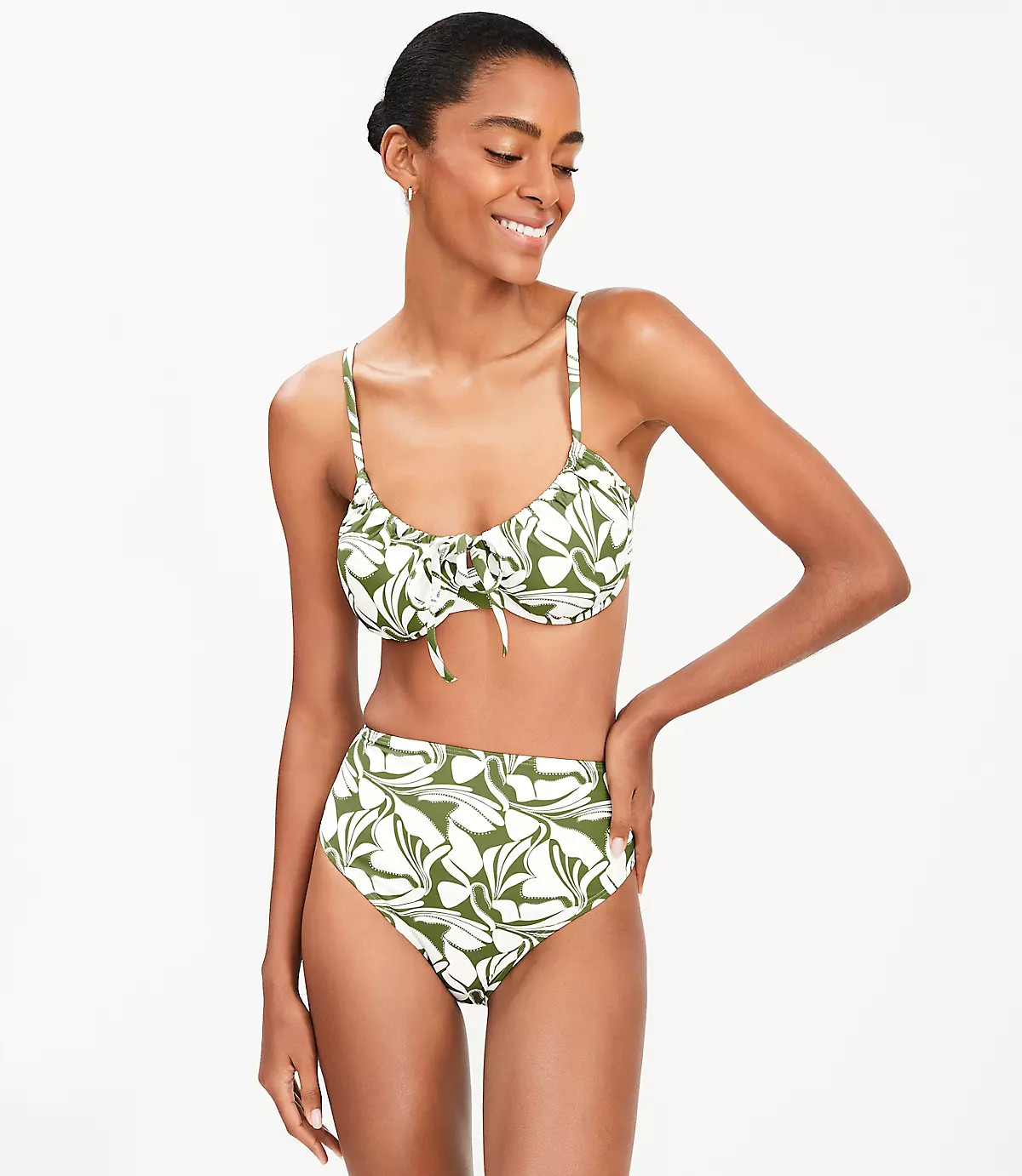 LOFT Beach Swirl High Waist Bikini Bottom | LOFT