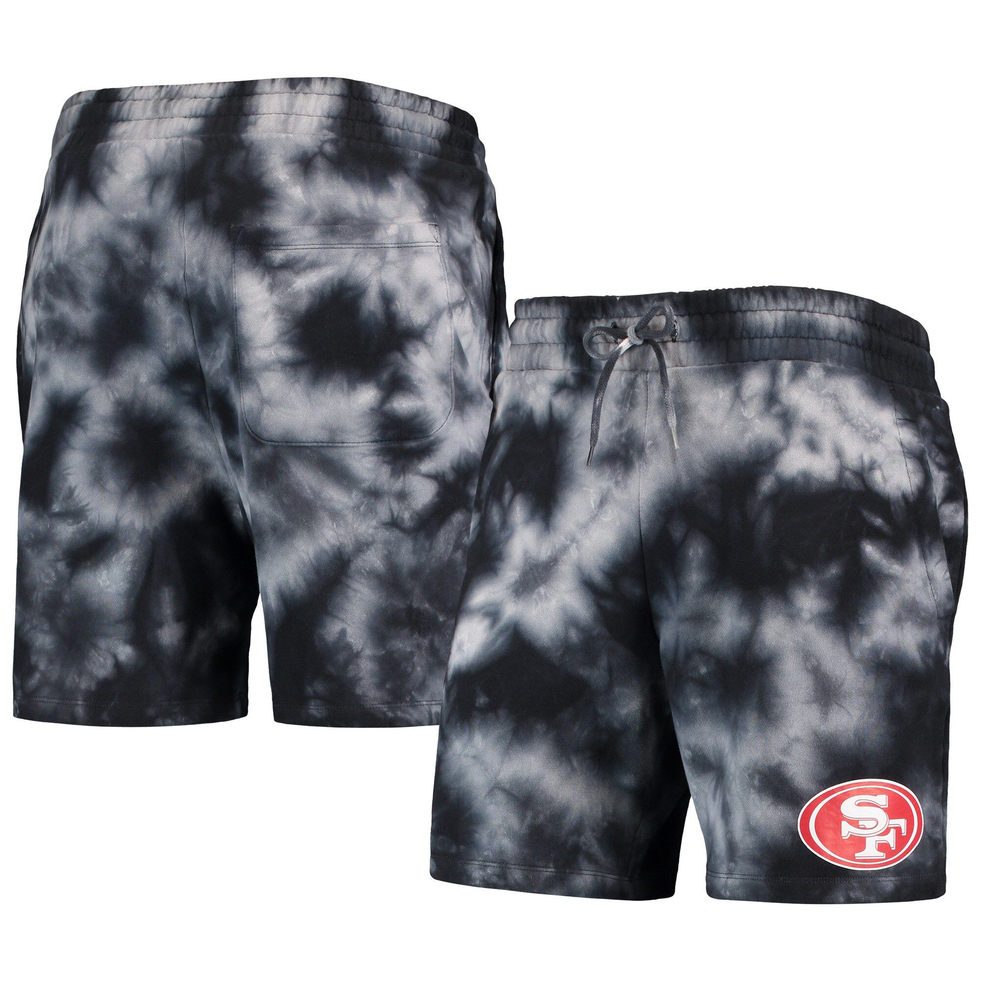 Men's San Francisco 49ers New Era Black Tie-Dye Shorts | NFL Shop