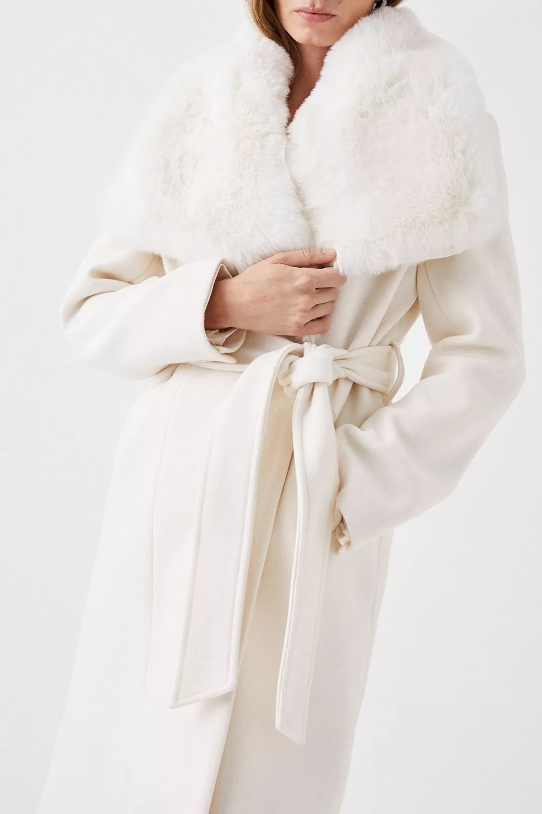 Jackets & Coats | Faux Fur Collar Belted Wrap Coat | Coast | Coast UK & IE