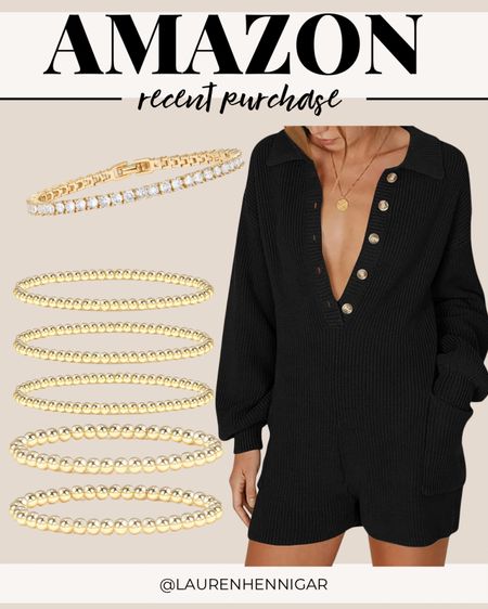 just bought from amazon and loving!!! tennis bracelet, amazon fall fashion, amazon fashion, romper, black romper, black jumpsuit, trending fashion, fall fashion, amazon finds, amazon jewelry, gold jewelry, enewton dupes, amazon dupes, gold bracelets, stackable bracelets, beaded gold bracelets, amazon jewelry 

#LTKSeasonal #LTKstyletip #LTKunder50