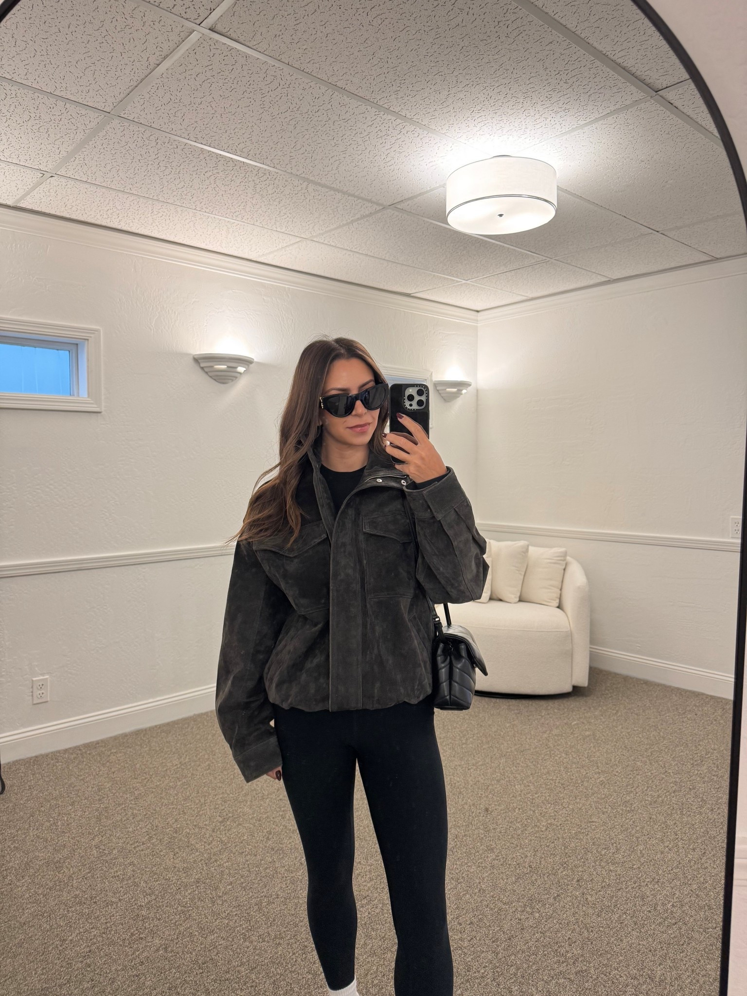 Zara suede jacket- xs
Abercrombie leggings- small short
Skims long sleeve tshirt- small
YSL sunglasses
YSL bag
New balance 9060 sneakers
Petite, fall outfit, suede jacket, casual outfit 

#LTKPetite #LTKSeasonal #LTKootd
