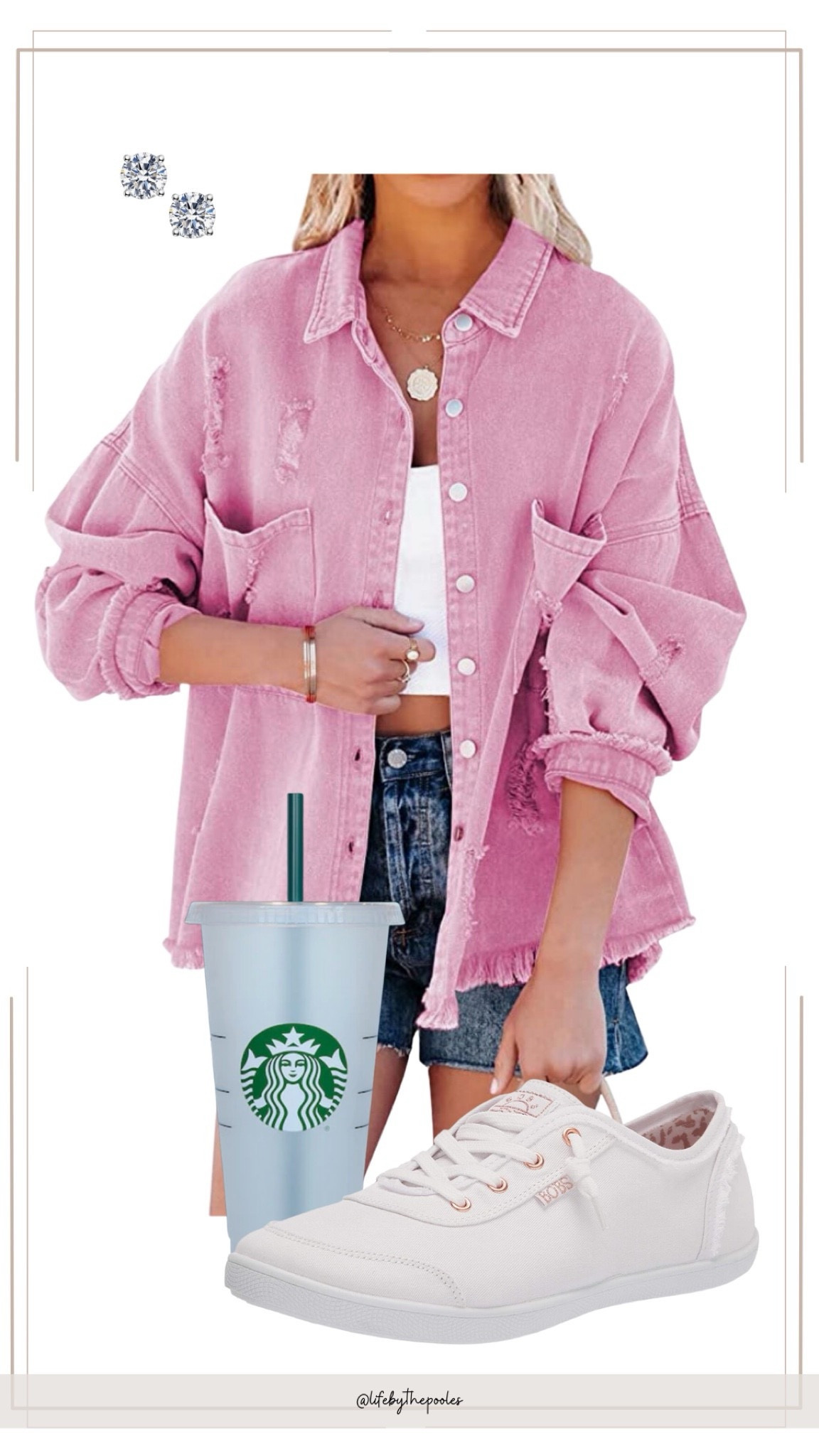 Casual outfit idea with a pink denim button down shirt, white tank top, denim shorts and white sneakers. 

//Amazon outfit ideas, casual outfit ideas, casual fashion, amazon fashion, found it on amazon, amazon casual outfit, cute casual outfit, outfit inspo, outfits amazon, outfit ideas, Womens shoes, amazon shoes, Amazon bag, purse, size 4-6, winter outfit Amazon, early spring outfits #ltkfindsunder100 #ltksalealert 

#LTKfindsunder50 #LTKstyletip #LTKshoecrush