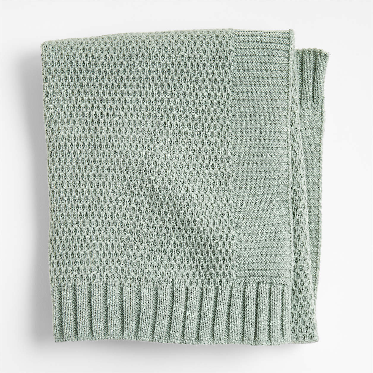 Bubble Knit Verte Green Baby Stroller Blanket + Reviews | Crate & Kids | Crate & Barrel