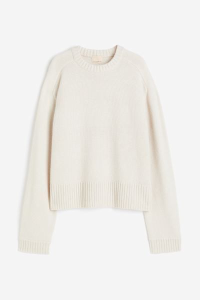 Wool-blend jumper - Natural white - Ladies | H&M GB | H&M (UK, MY, IN, SG, PH, TW, HK, KR)