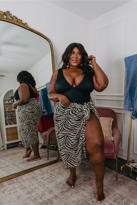 You can never go wrong with a versatile black swimsuit! I’m obsessed with the zebra print cover I paired with this look 🦓 

Wearing XXL.

plus size fashion, swim, plus size swimwear, vacation, spring outfit inspo, summer fashion, beach, style guide

#LTKplussize #LTKswim #LTKfindsunder50