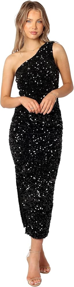 Petal & Pup Women's Kiki One Shoulder Midi Dress-Black | Amazon (US)