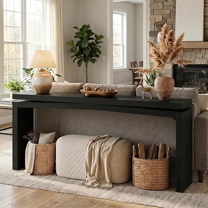 Tribesigns 63-Inch Solid Wood Console Table for Entryway, Farmhouse Narrow Long Sofa Table Behind... | Amazon (US)