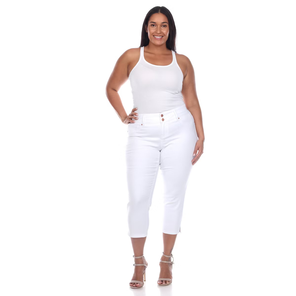 Women's Plus Size Capri Jeans - White Mark | Target