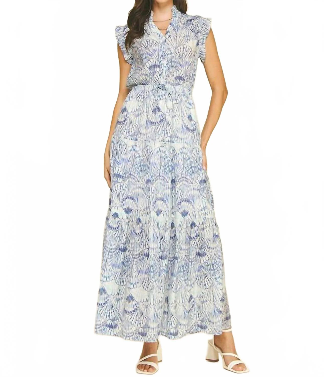 Shellscape Watercolor Maxi Dress In Blue | Shop Simon