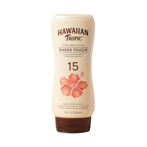 Hawaiian Tropic Sunscreen Sheer Touch Broad Spectrum Sun Care Sunscreen Lotion - SPF 15, 8 Ounce | Amazon (US)