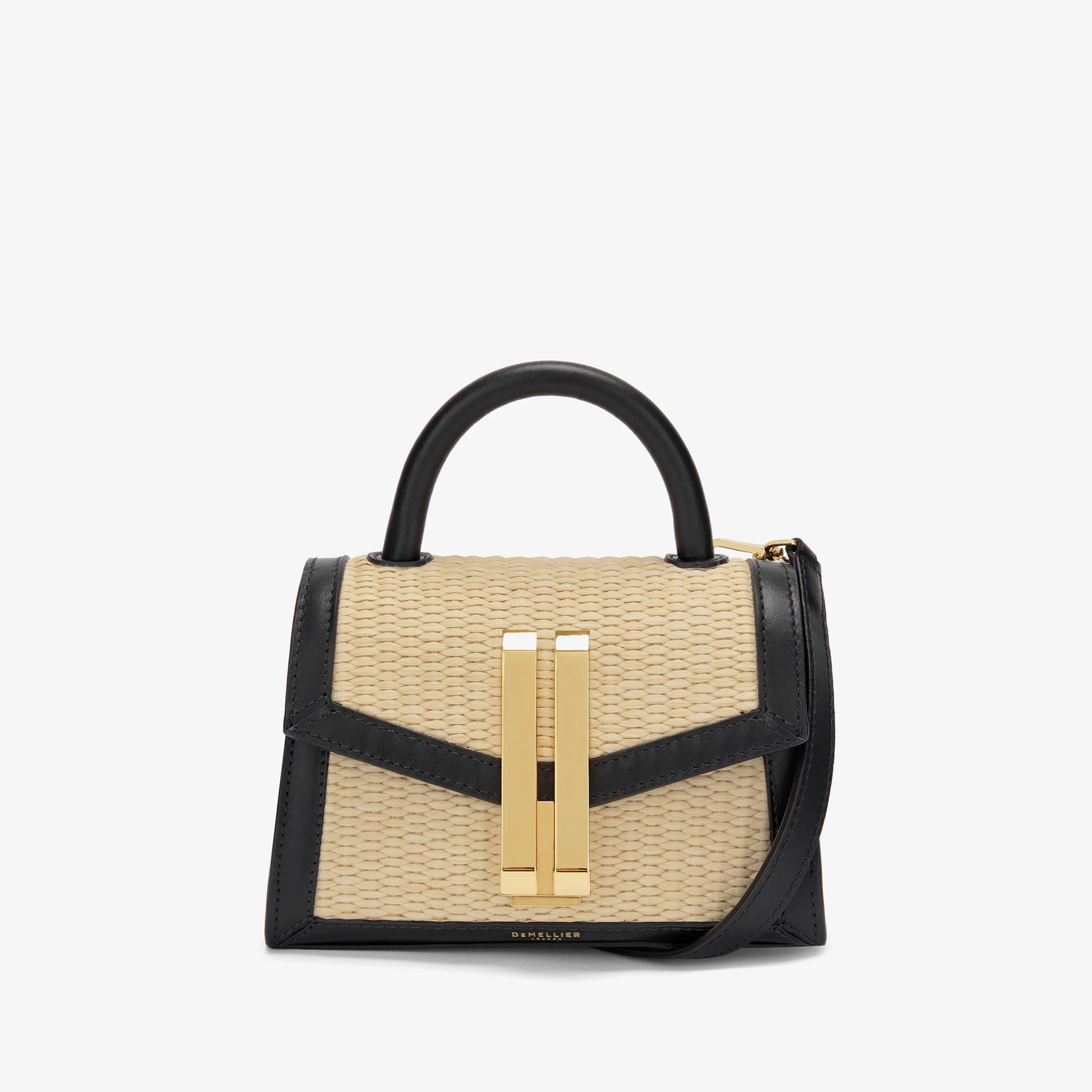 The Nano Montreal | Natural Raffia Black Smooth | DeMellier | DeMellier