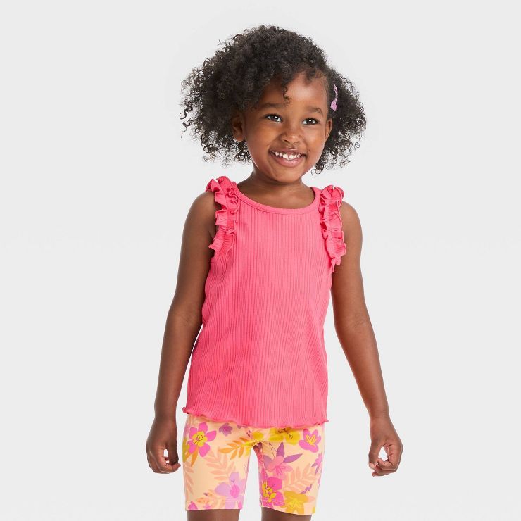 Toddler Girls' Ribbed Tank Top - Cat & Jack™ Coral Pink | Target
